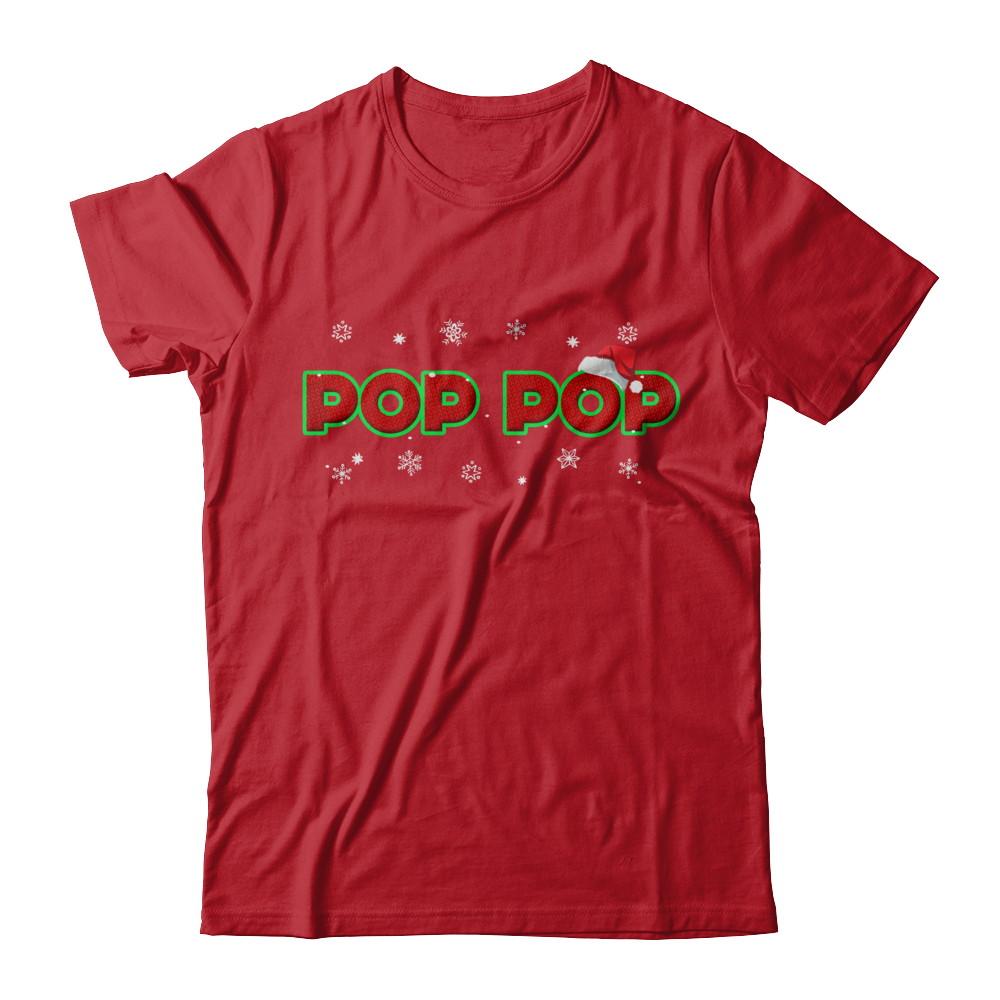 Pop Pop Christmas Santa Ugly Sweater Gift-T-Shirt & Sweatshirt-Classic T-Shirt-Red
