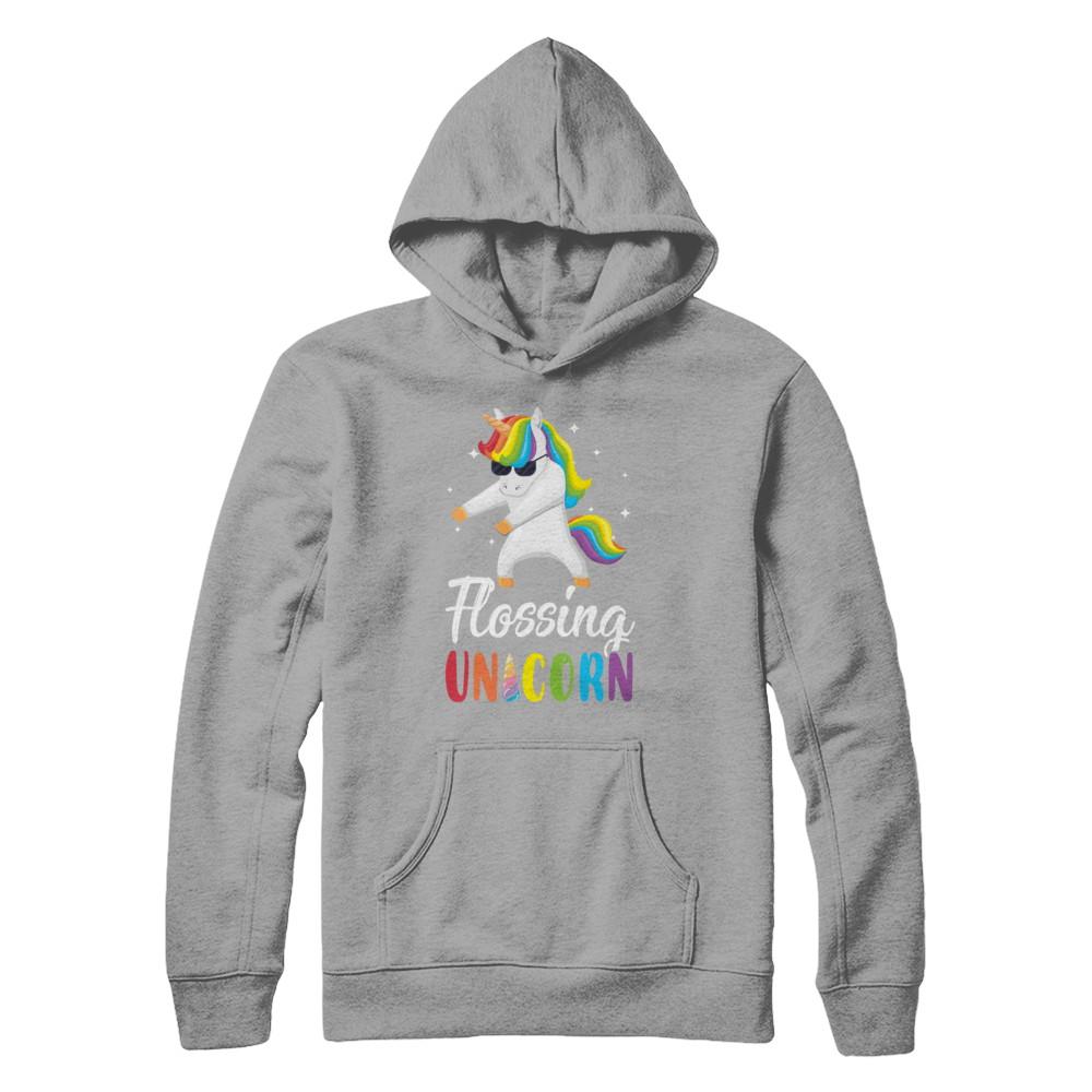Floss Dance Flossing Unicorn-T-Shirt & Hoodie-Pullover Hoodie-Light Steel