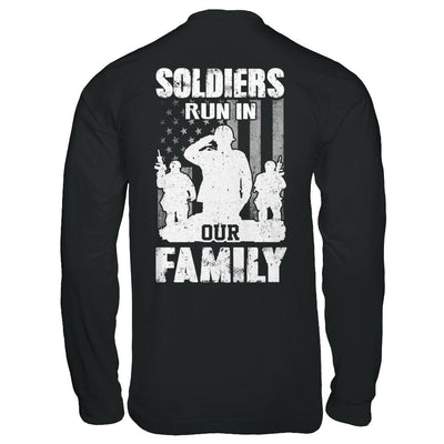 Soldiers Run In Our Family Veteran Dad Son-T-Shirt & Hoodie-Long Sleeve T-Shirt-Black