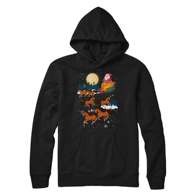 Funny Christmas Horse Reindeer Lover Santa Gift-T-Shirt & Sweatshirt-Pullover Hoodie-Black