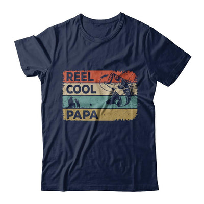 Vintage Reel Cool Papa Fish Fishing Fathers Day-T-Shirt & Hoodie-Classic T-Shirt-Navy