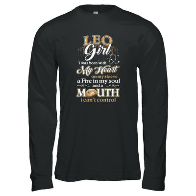 I'm A Leo Girl Lipstick July August Funny Zodiac Birthday-T-Shirt & Tank Top-Long Sleeve T-Shirt-Black