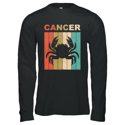 Vintage Cancer Zodiac June July Birthday Gift-T-Shirt & Hoodie-Long Sleeve T-Shirt-Black