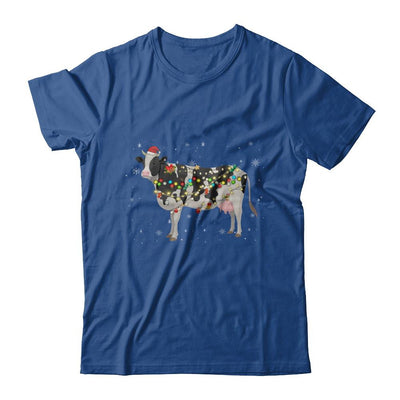 Vintage Cow Merry Christmas Light Led-T-Shirt & Hoodie-Classic T-Shirt-Royal