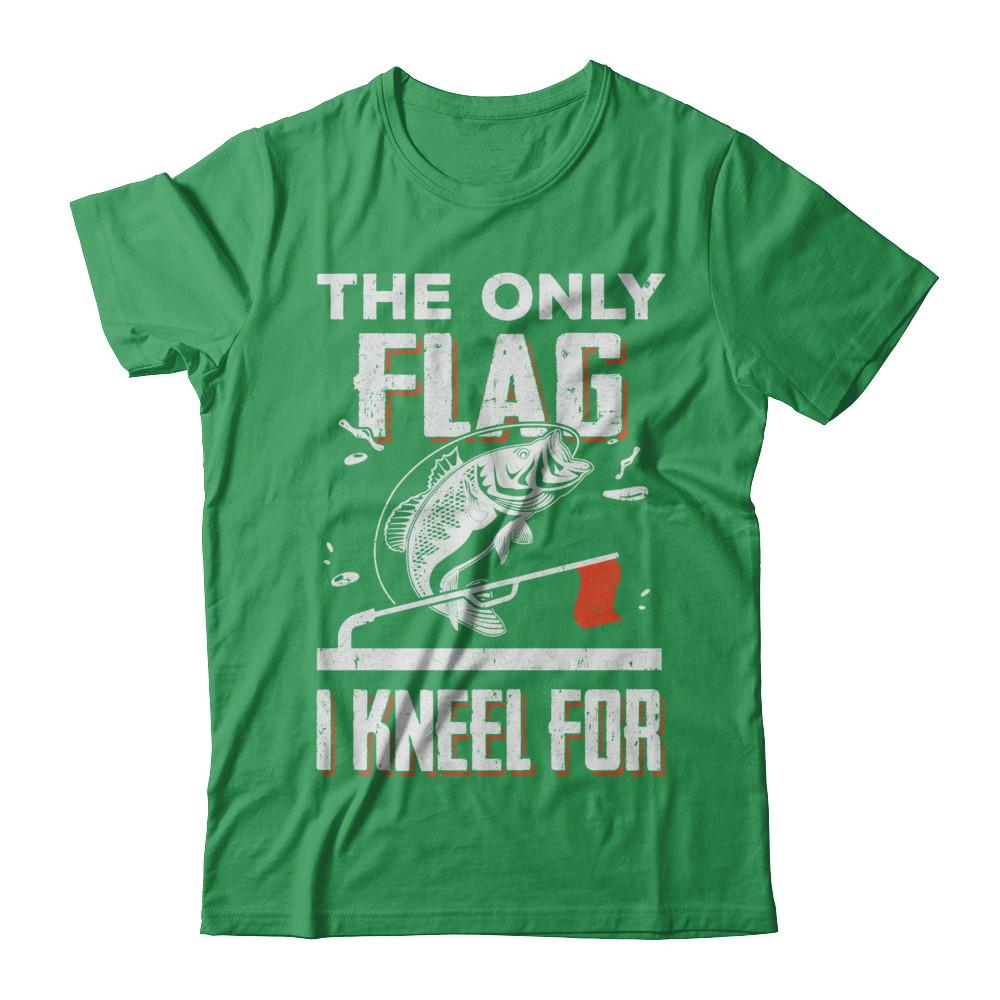 The Only Flag I Kneel For Wahoo ono Fish Fishing-T-Shirt & Hoodie-Premium T-Shirt-Kelly Green