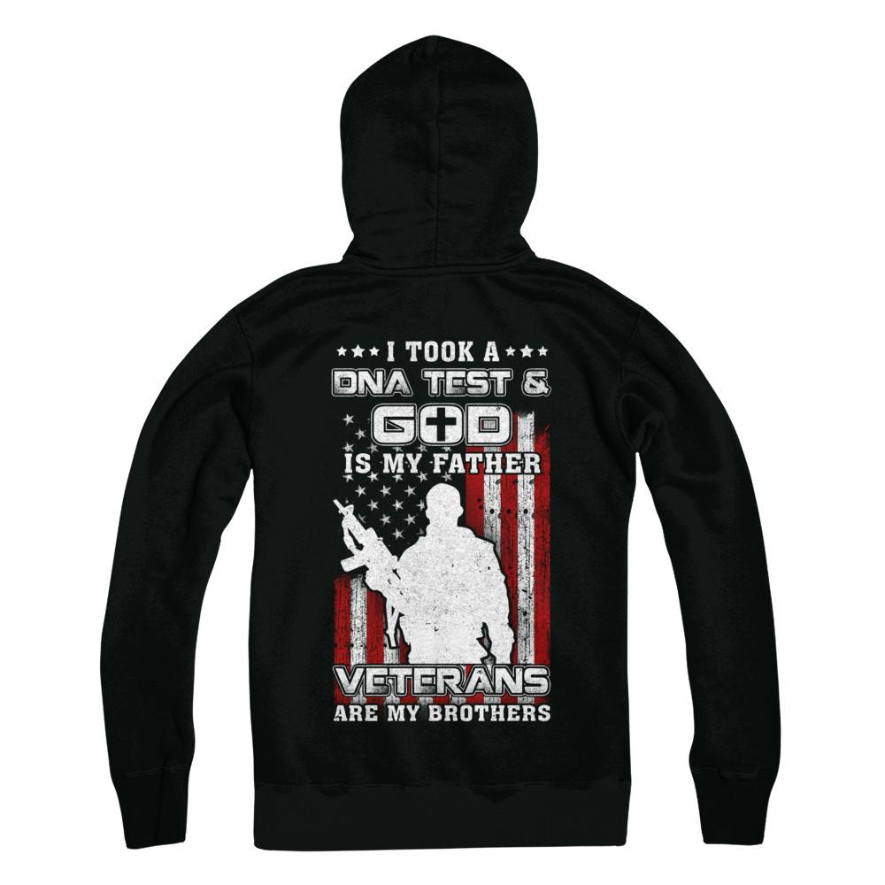 I Took A Dna Test God Is My Father Veterans Brothers-T-Shirt & Hoodie-Pullover Hoodie-Black