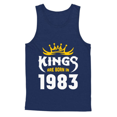 Kings Are Born In 1983 Birthday Gift-T-Shirt & Hoodie-Unisex Tank-Navy