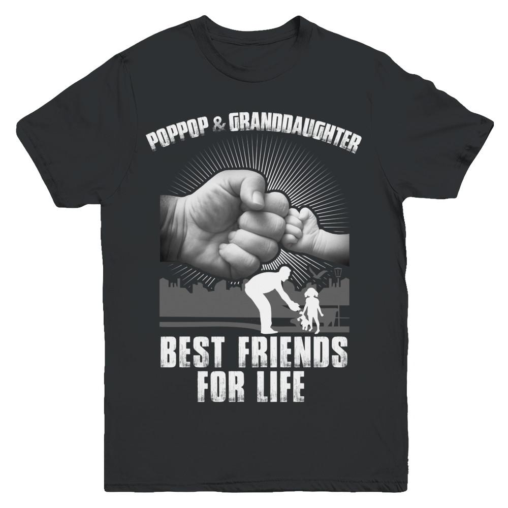 Poppop And Granddaughter Best Friends For Life Youth-Youth Shirt-Youth T-Shirt-Black