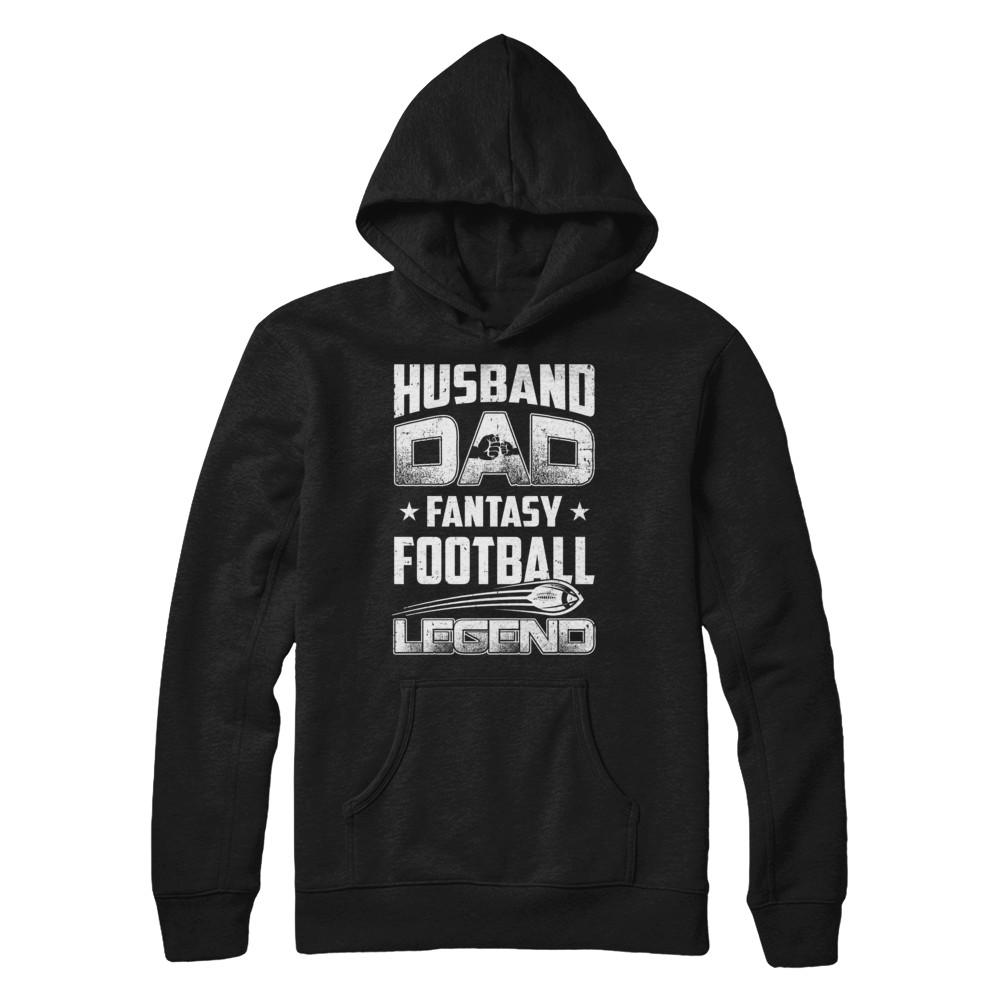 Husband Dad Fantasy Football Legend Fathers Day Gift-T-Shirt & Hoodie-Pullover Hoodie-Black