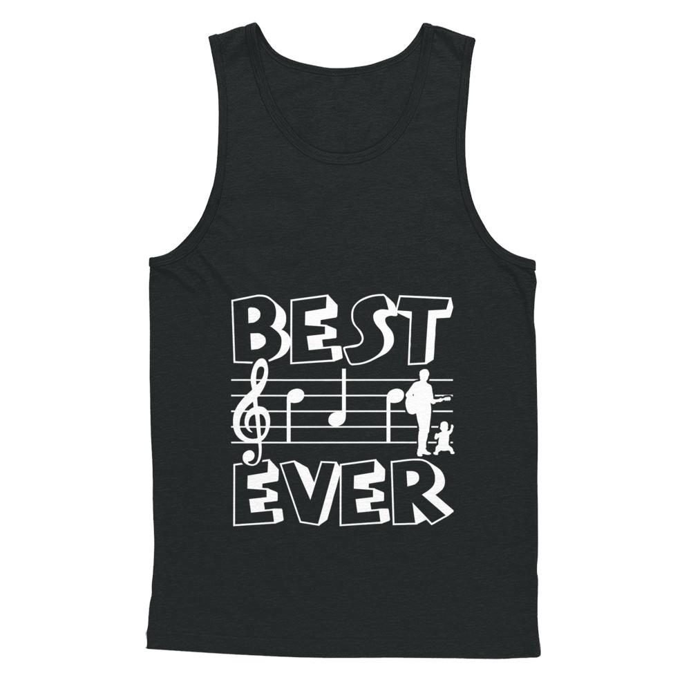 Best Dad Ever Music Piano Guitar Singer-T-Shirt & Hoodie-Unisex Tank-Black