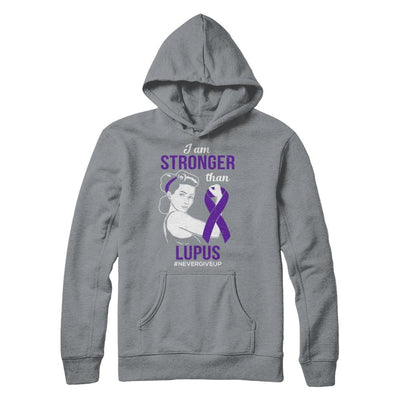 I Am Stronger Than Lupus Awareness Support-T-Shirt & Hoodie-Pullover Hoodie-Light Steel