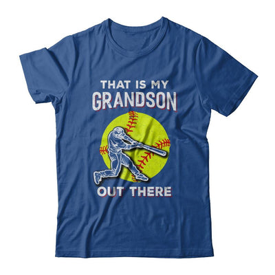 That's My Grandson Out There Softball Grandma Papa-T-Shirt & Hoodie-Classic T-Shirt-Royal