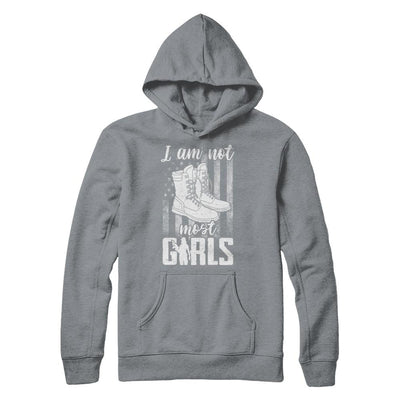 I AM NOT MOST GIRLS Veteran Woman-T-Shirt & Hoodie-Hanes - Heavyweight Pullover Hoodie-Light Steel