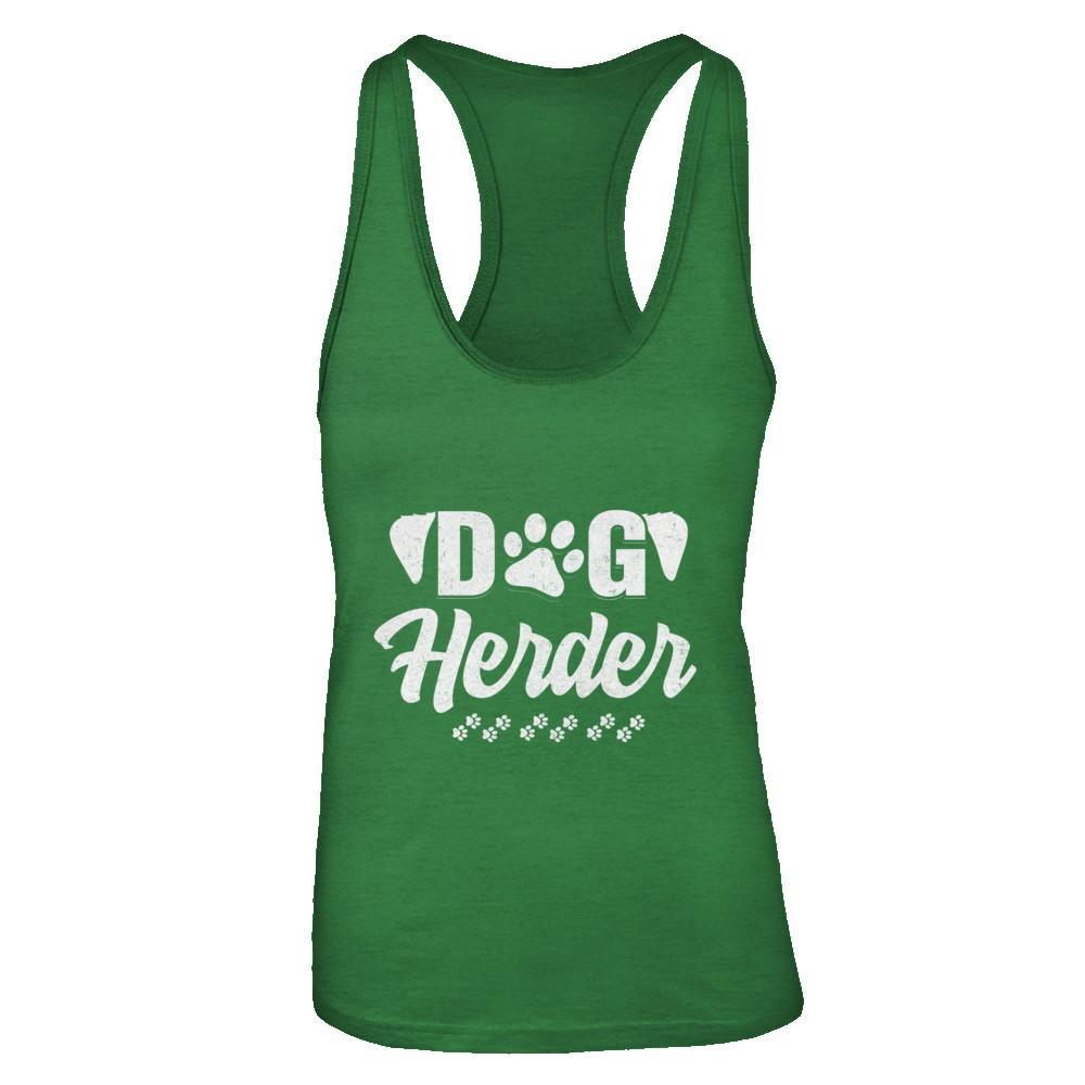 Dog Herder Funny Herding Dogs Gift-T-Shirt & Tank Top-Women's Ideal Racerback Tank-Kelly Green