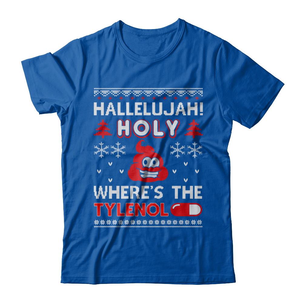 Hallelujah Holy Where's The Christmas Ugly Sweater-T-Shirt & Sweatshirt-Premium T-Shirt-Royal