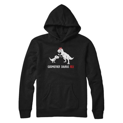 Godmother Saurus T-Rex Dinosaur Gift For God-Mother-T-Shirt & Hoodie-Pullover Hoodie-Black