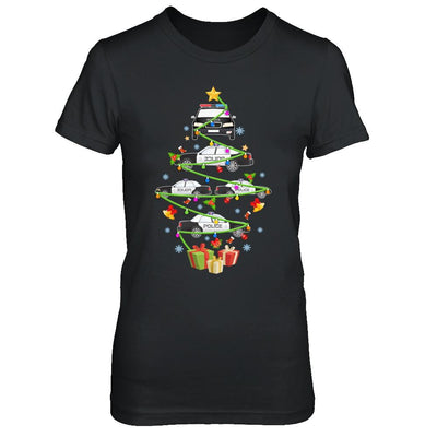 Police Officer Car Christmas Tree Ornament Decor Gift-T-Shirt & Sweatshirt-Women's T-Shirt-Black