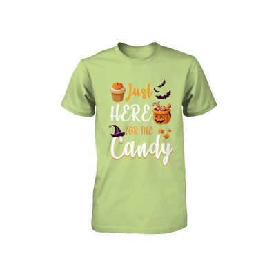 Just Here For The Candy Funny Halloween Kids Boy Girl Youth-Youth Shirt-Toddler T-Shirt-Key Lime