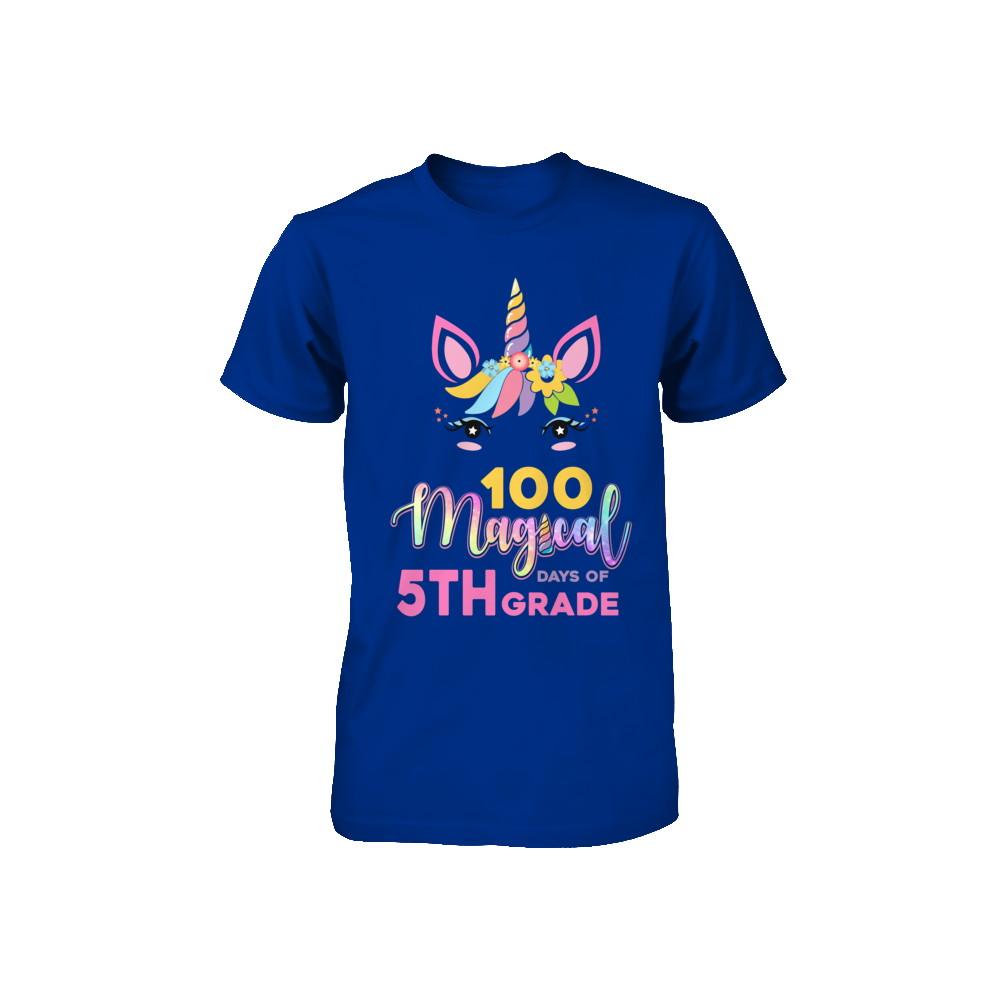 100 Magical Days Of 5Th Grade School Unicorn Girl Gift Youth-Youth Shirt-