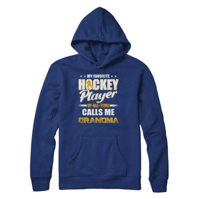My Favorite Hockey Player Calls Me Grandma Hockey-T-Shirt & Hoodie-Pullover Hoodie-Deep Royal