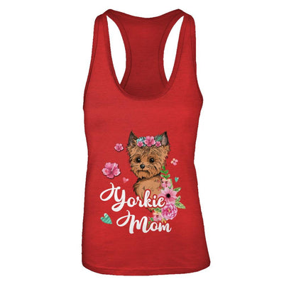 Yorkie Mom Funny Dog Mom Gift Idea-T-Shirt & Tank Top-Women's Ideal Racerback Tank-Red
