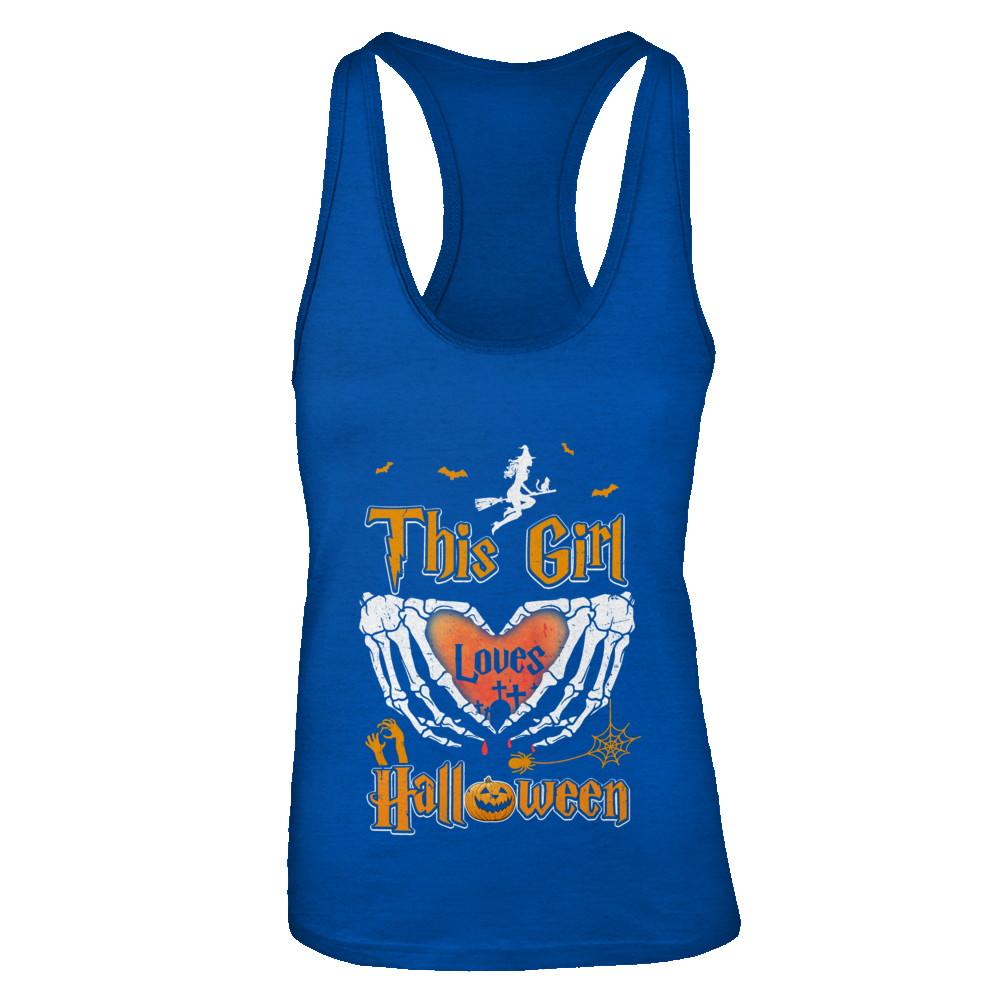 This Girl Loves Halloween-T-Shirt & Tank Top-Women's Ideal Racerback Tank-Royal