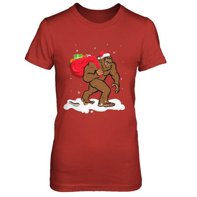 Bigfoot Santa Christmas Boys Men Sasquatch Xmas Gift-T-Shirt & Sweatshirt-Women's T-Shirt-Red
