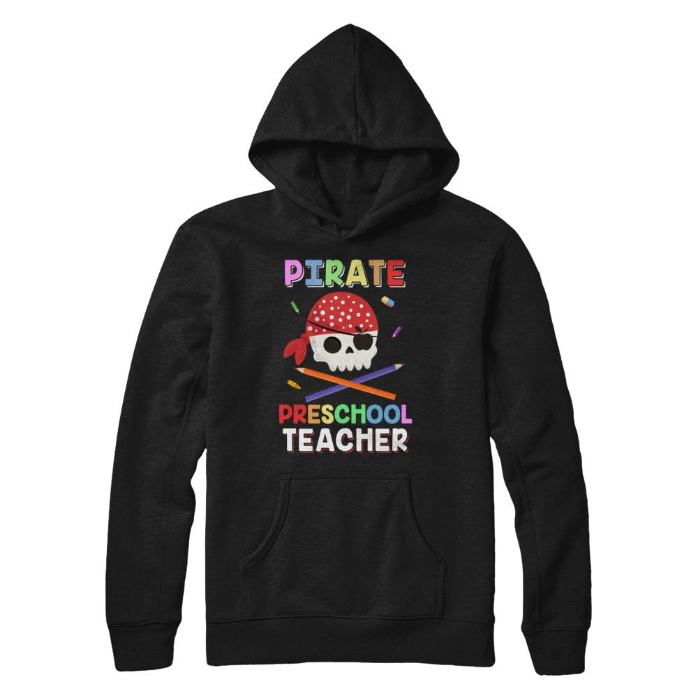 Pirate Preschool Teacher Costume Halloween-T-Shirt & Hoodie-Pullover Hoodie-Black