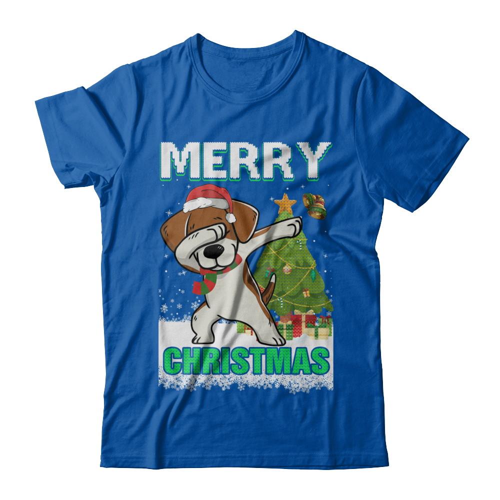 Cute Beagle Claus Merry Christmas Ugly Sweater-T-Shirt & Sweatshirt-Premium T-Shirt-Royal