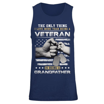 I Love More Than Being A Veteran Is Being A Grandfather-T-Shirt & Hoodie-Unisex Tank-Navy