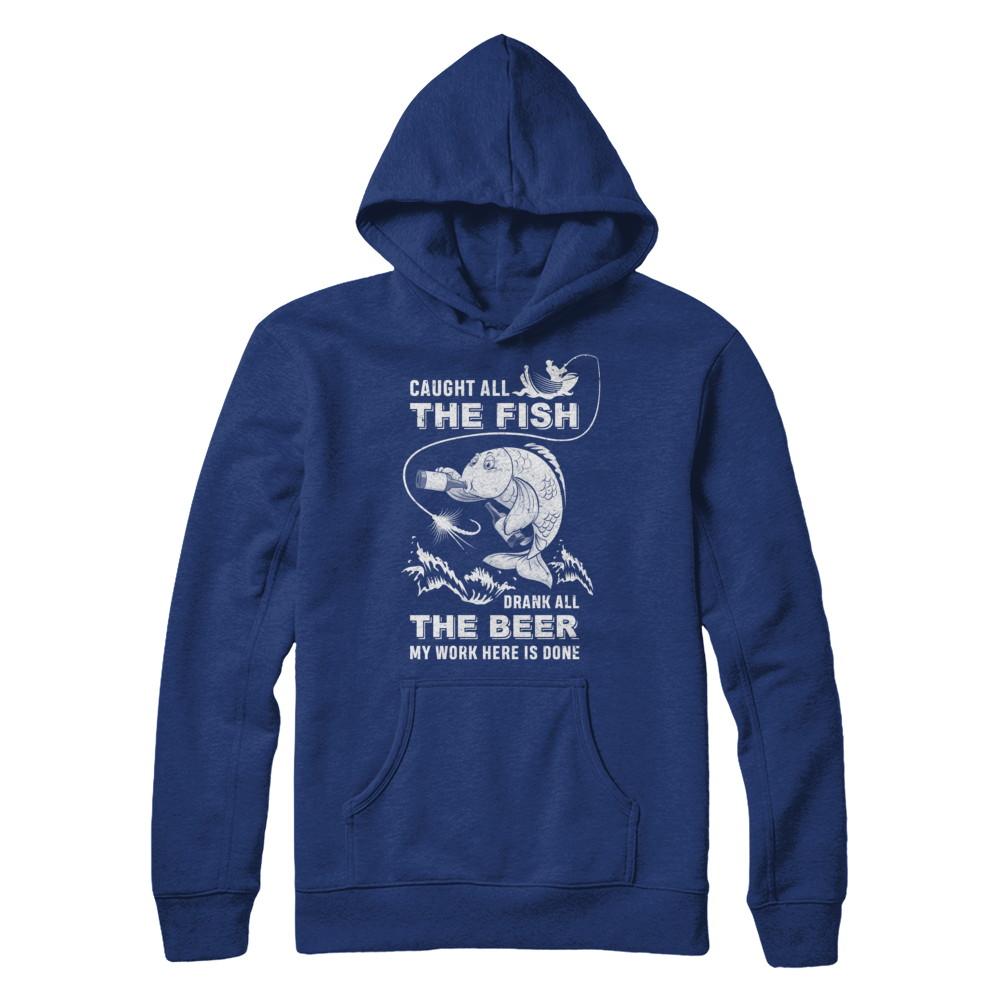 Caught All The Fish Drank All The Beer Dad Fishing-T-Shirt & Hoodie-Pullover Hoodie-Deep Royal