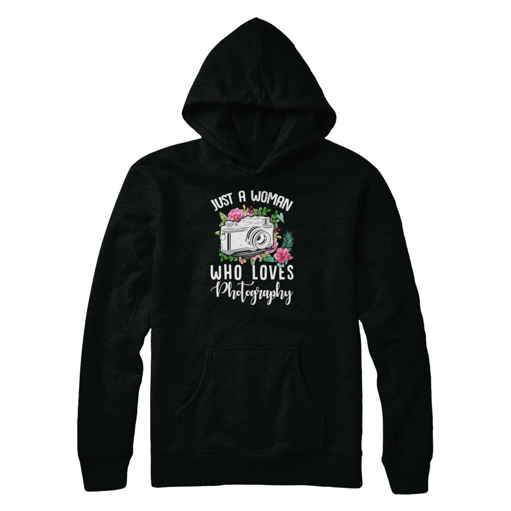 Just A Woman Who Loves Photography Photographer-T-Shirt & Tank Top-Pullover Hoodie-Black
