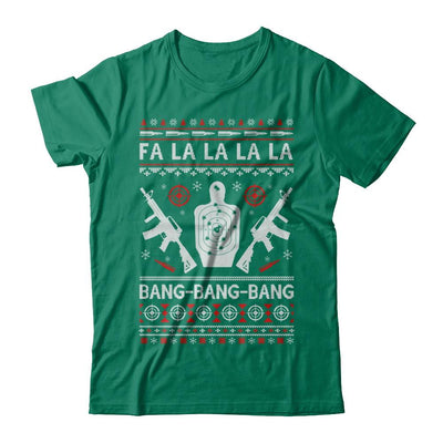 Bang Bang Bang AR-15 Gun Point Ugly Christmas Sweater-T-Shirt & Sweatshirt-Classic T-Shirt-Kelly Green