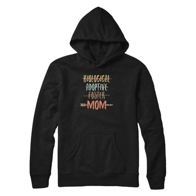 Not Biological Adoptive Foster Just Mom-T-Shirt & Tank Top-Pullover Hoodie-Black