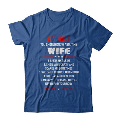 5 Things You Should Know About My Wife Husband-T-Shirt & Hoodie-Classic T-Shirt-Royal