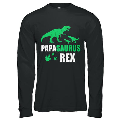 Grandpasaurus Papa Saurus Dinosaur T-Rex-T-Shirt & Hoodie-Long Sleeve T-Shirt-Black