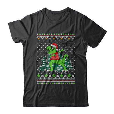 Funny Dab Dabbing Dinosaur Ugly Christmas Sweater Xmas-T-Shirt & Sweatshirt-Classic T-Shirt-Black