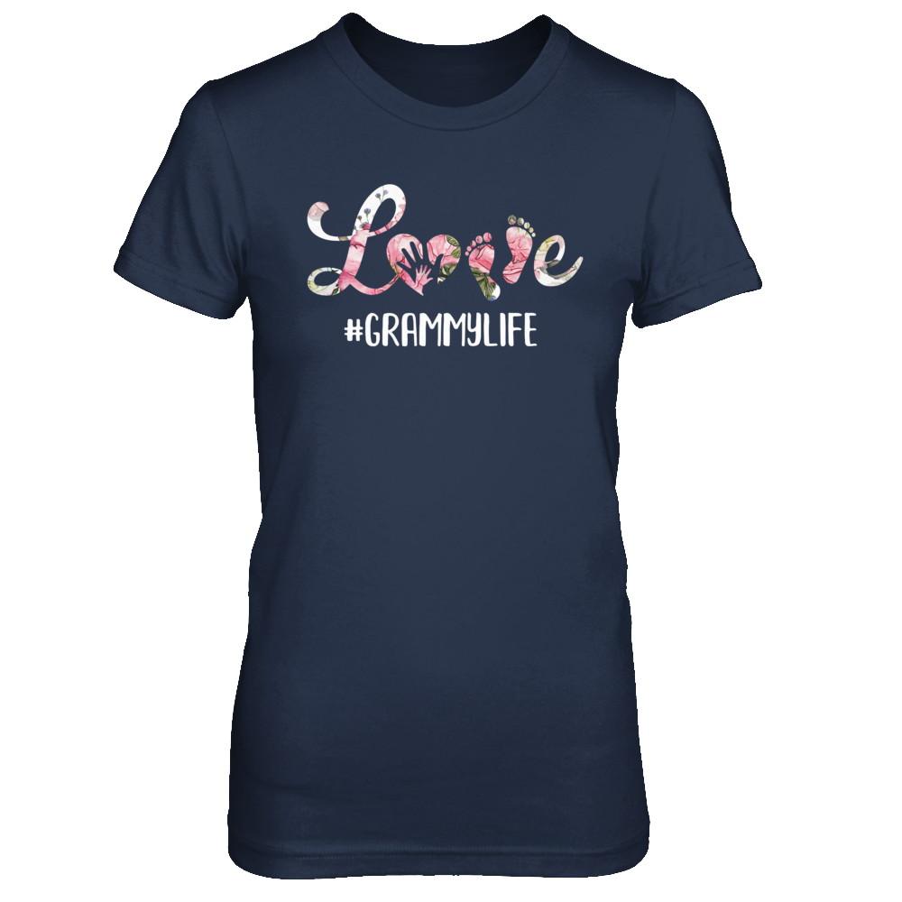 Love Grammylife Matching Grandchild And Grammy Gifts-T-Shirt & Hoodie-Women's T-Shirt-Navy