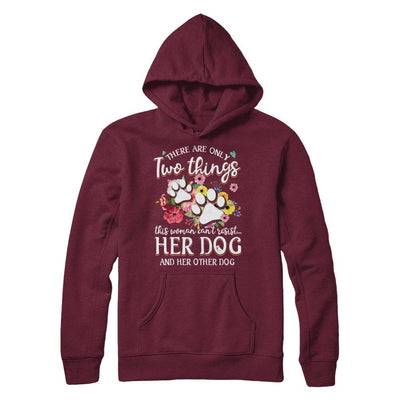 This Woman Can't Resist Her Dog And Her Other Dog-T-Shirt & Hoodie-Pullover Hoodie-Maroon