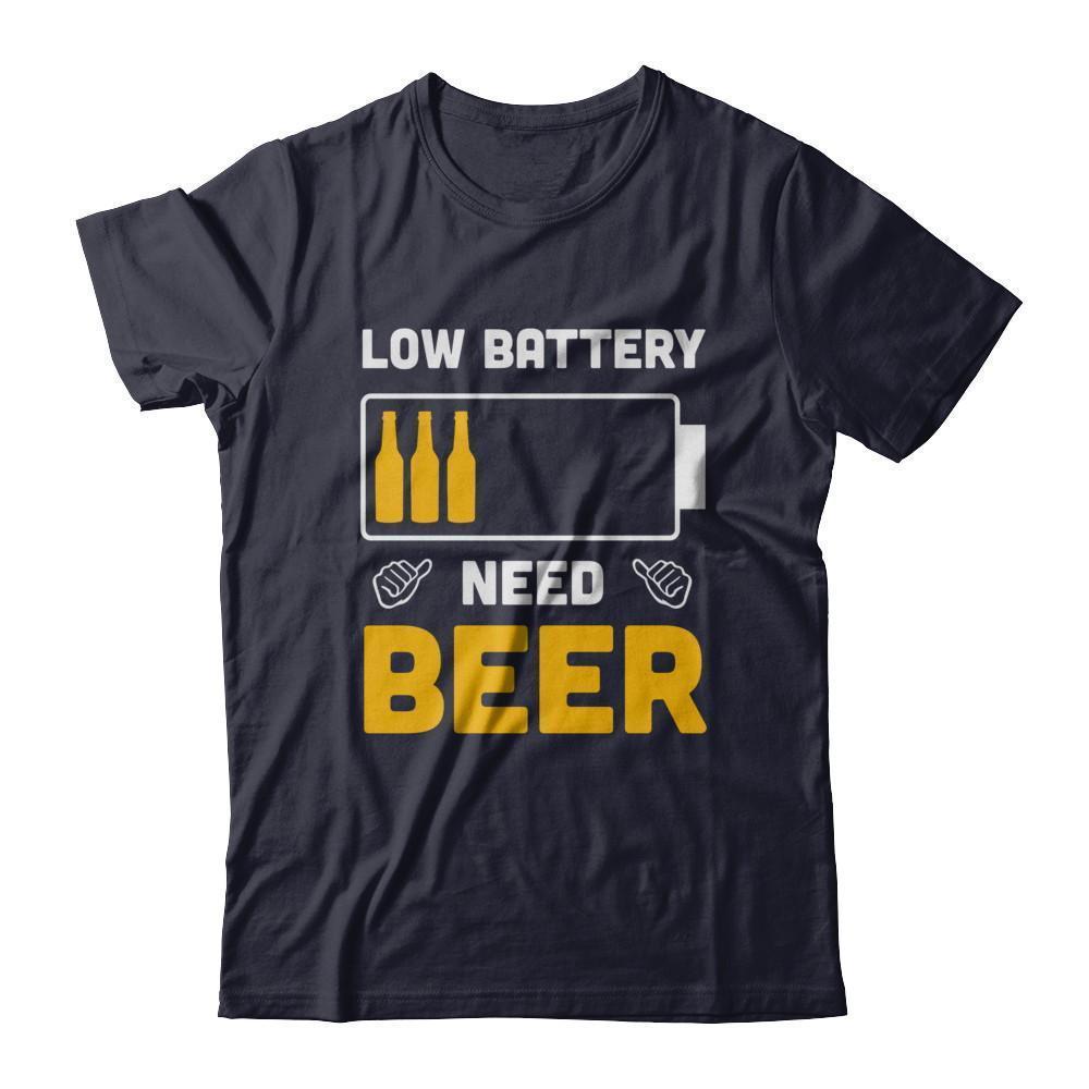 Low Battery Need Beer-T-Shirt & Hoodie-Premium T-Shirt-Midnight Navy