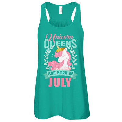 Unicorn Queens Are Born In July Birthday Gift-T-Shirt & Tank Top-Women's Flowy Racerback Tank-Kelly