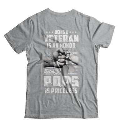 Being A Veteran Is An Honor Being A Pops Is Priceless-T-Shirt & Hoodie-Classic T-Shirt-Sport Grey