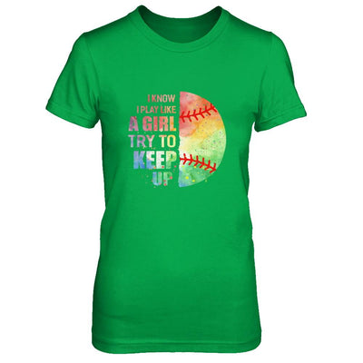 Yeah I Play Like A Girl Softball Girl-T-Shirt & Hoodie-Women's T-Shirt-Irish Green