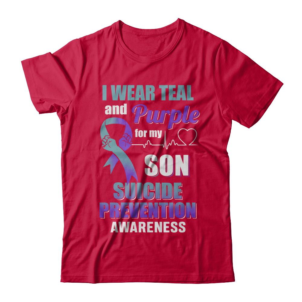 I Wear Teal Purple For My Son Suicide Prevention Awareness-T-Shirt & Hoodie-Classic T-Shirt-Red