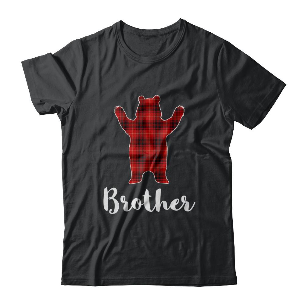 Red Brother Bear Buffalo Plaid Family Christmas Pajamas