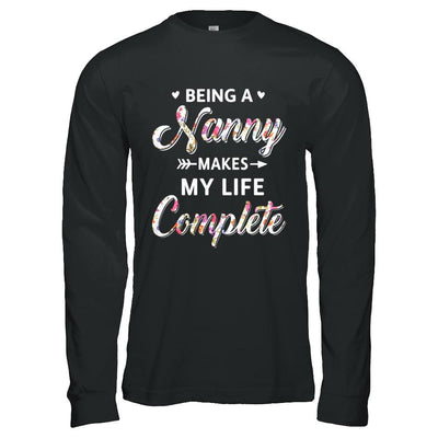 Being A Nanny Makes My Life Complete Mothers Day-T-Shirt & Hoodie-Long Sleeve T-Shirt-Black