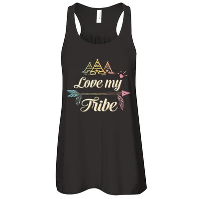 Love My Tribe-T-Shirt & Tank Top-Women's Flowy Racerback Tank-Black