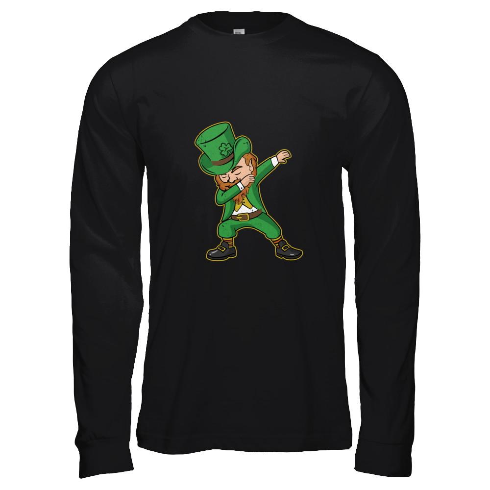 Dabbing St Patricks Day Leprechaun-T-Shirt & Hoodie-Long Sleeve T-Shirt-Black