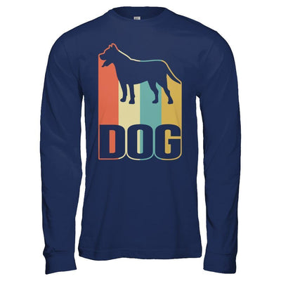 Classic Vintage Retro Style Dog-T-Shirt & Hoodie-Long Sleeve T-Shirt-Navy