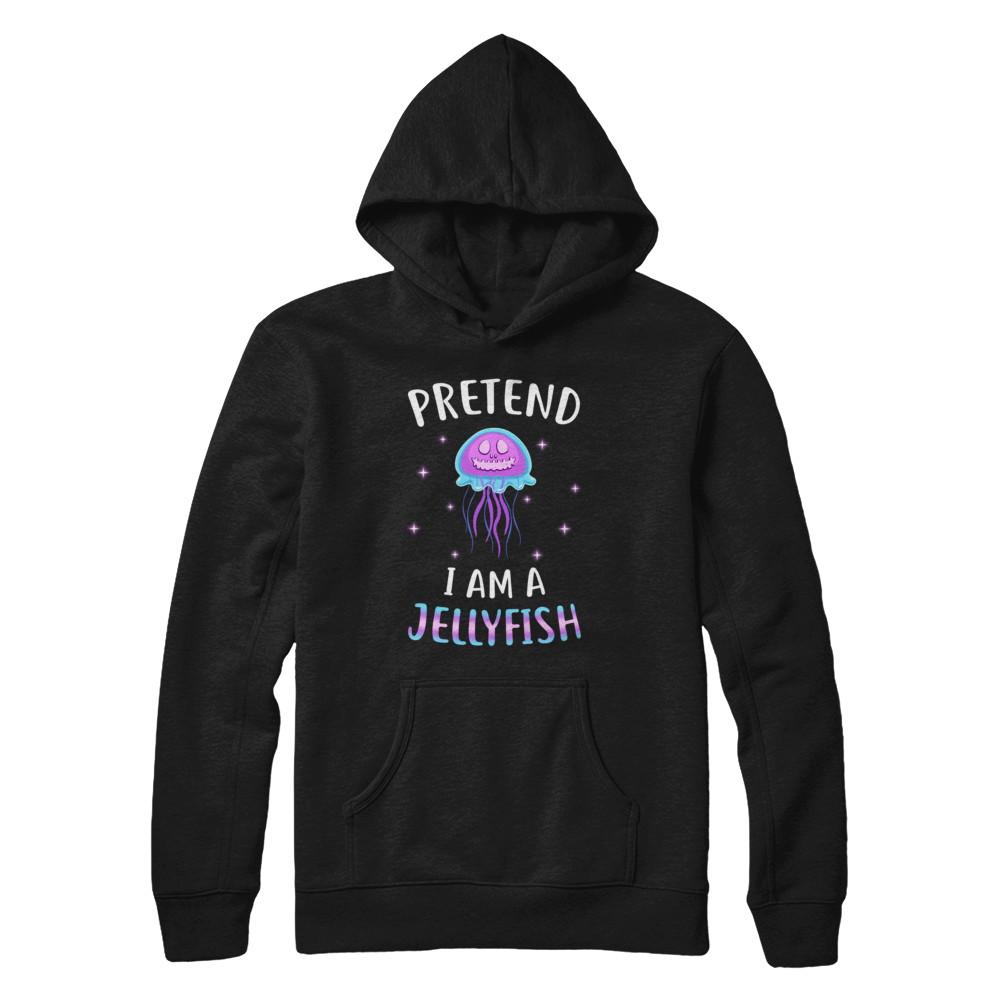 Pretend I'm A Jellyfish Costume Happy Halloween Party-T-Shirt & Hoodie-Pullover Hoodie-Black